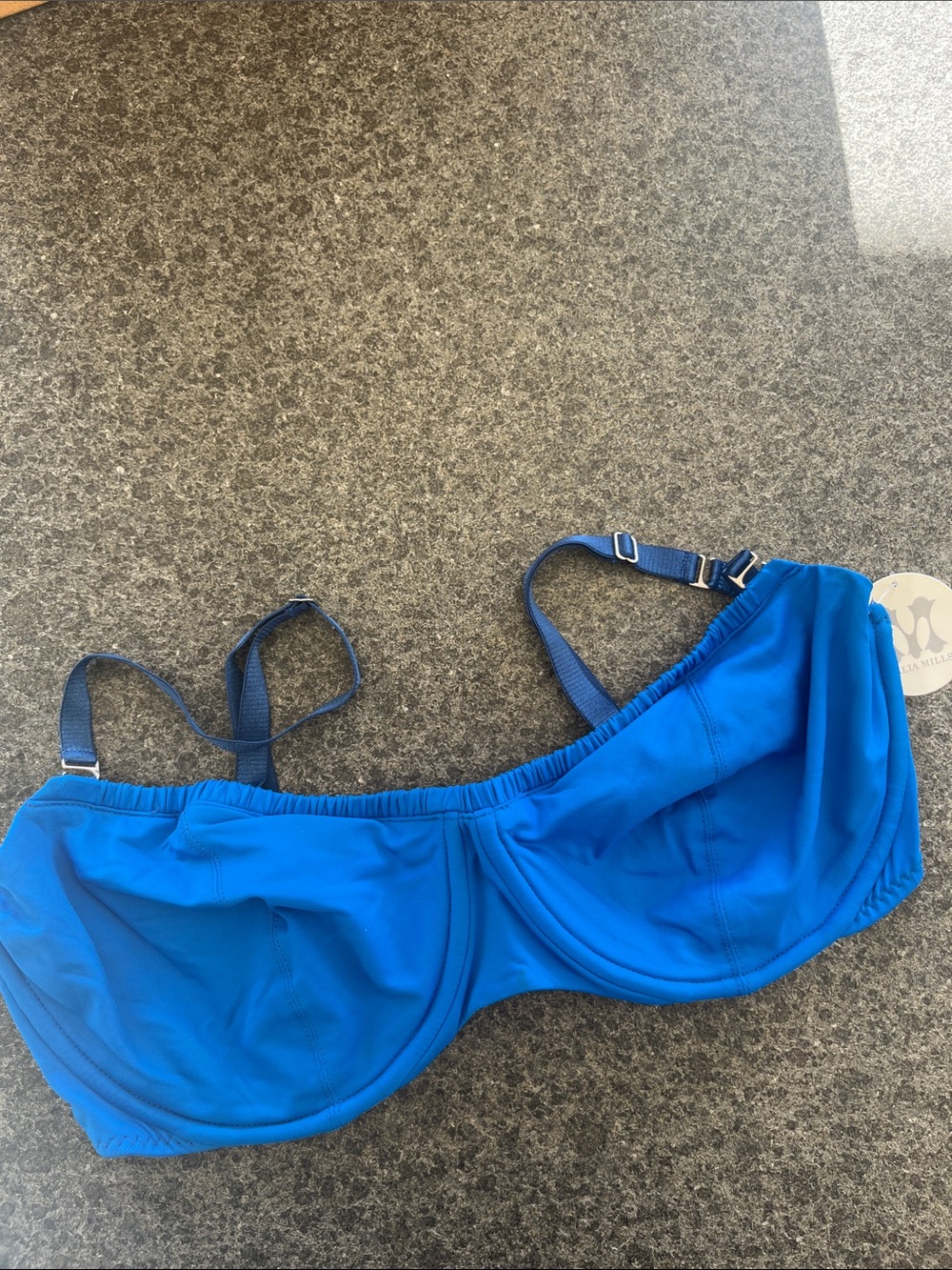 Malia Mills Underwire Bikini Top - marine Blue. NWT. Size 38